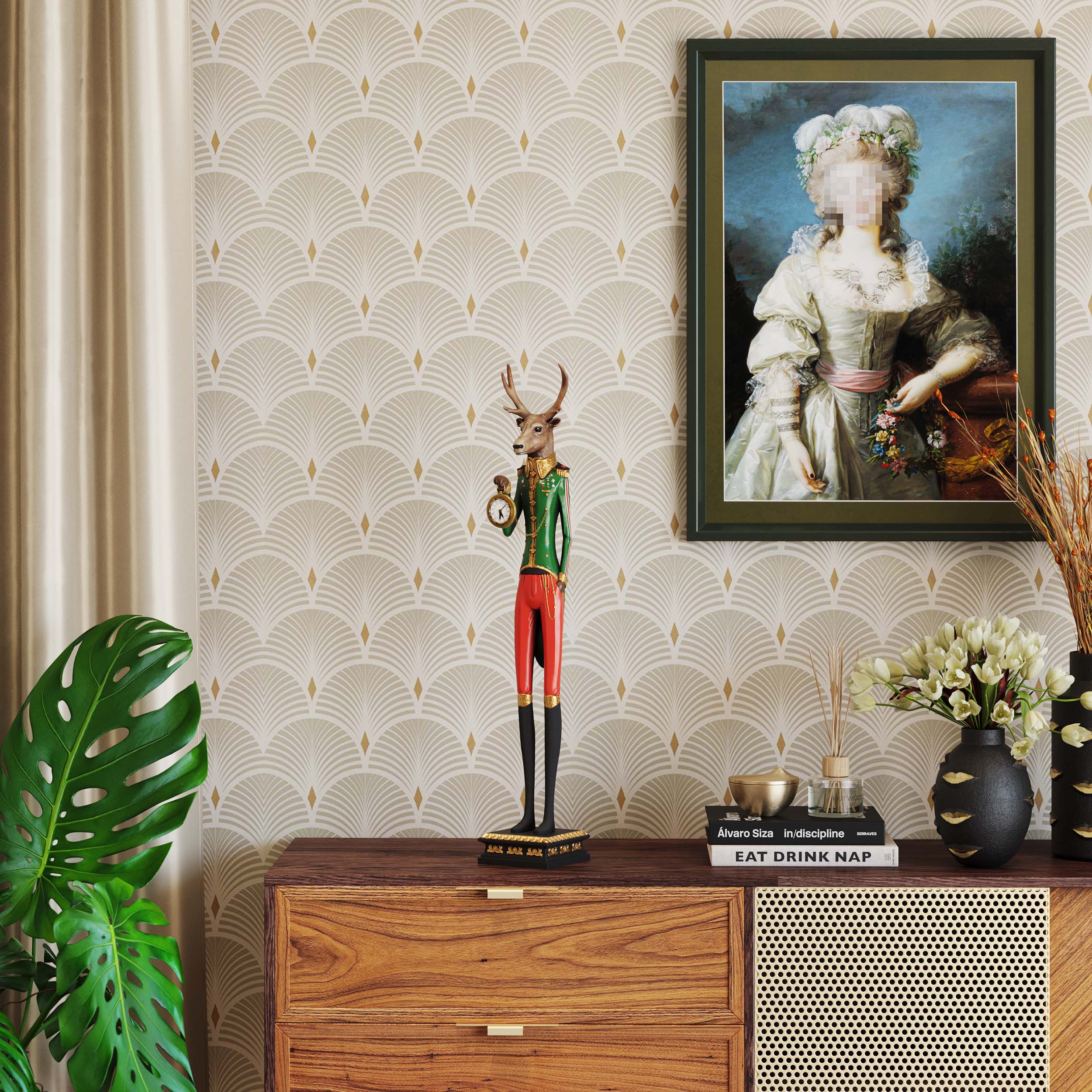 Kare - Table Clock Gentleman Deer