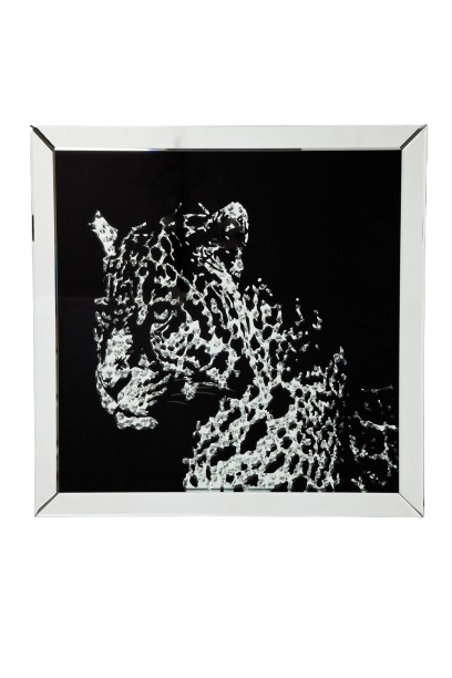 Kare - Picture Frame Mirror Leopard 80x80cm