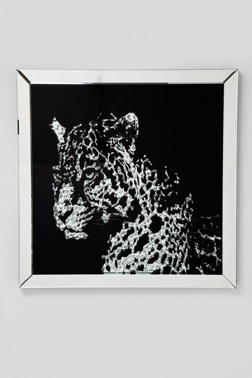 Kare - Picture Frame Mirror Leopard 80x80cm