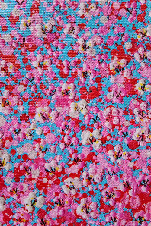 Kare - Canvas Picture Flower Boat Blue Pink 120x160cm