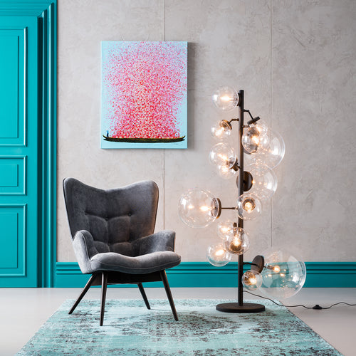 Kare - Canvas Picture Flower Boat Blue Pink 80x100cm