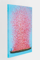 Kare - Canvas Picture Flower Boat Blue Pink 80x100cm