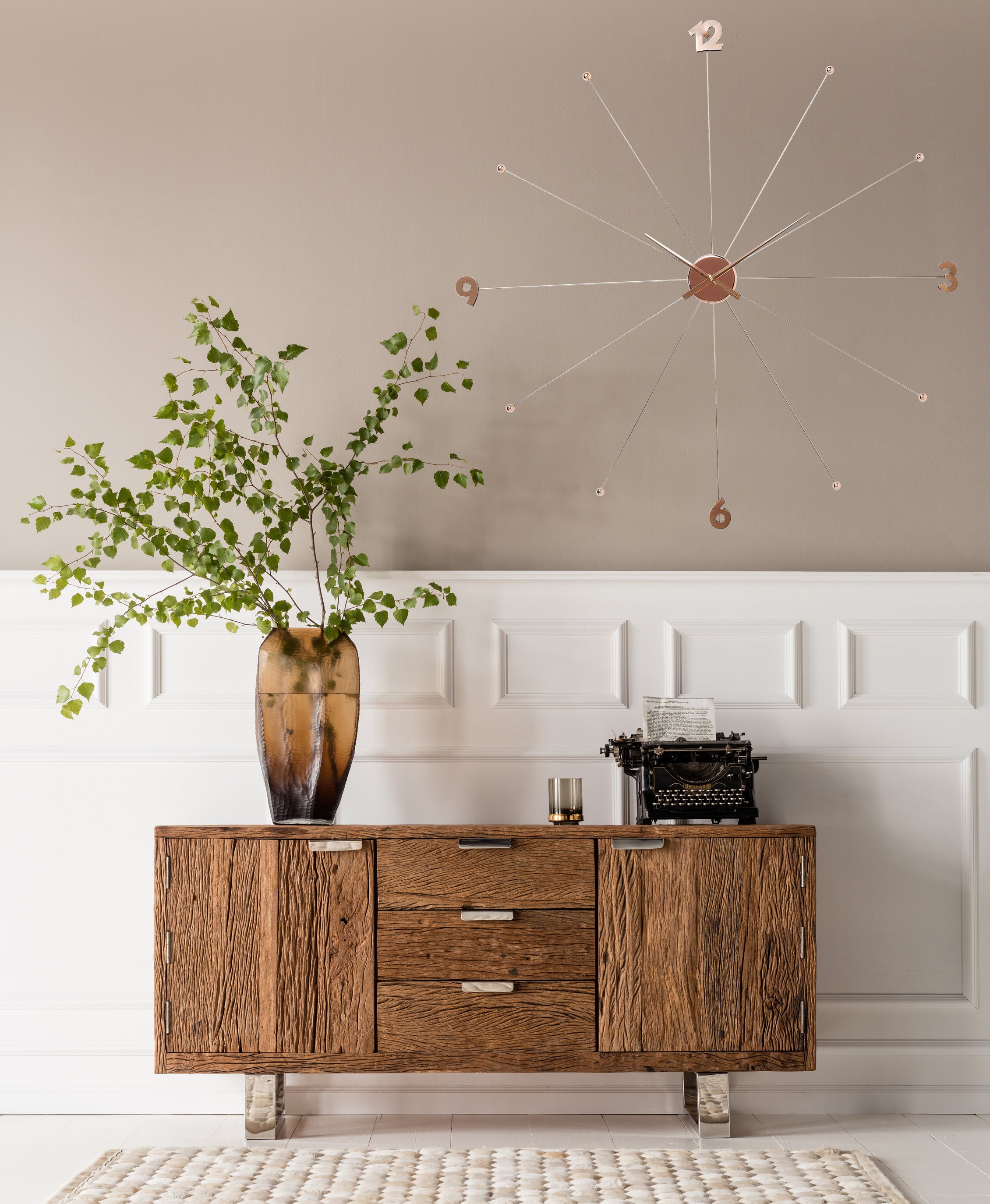 Kare - Wall Clock Like Umbrella Rose Gold