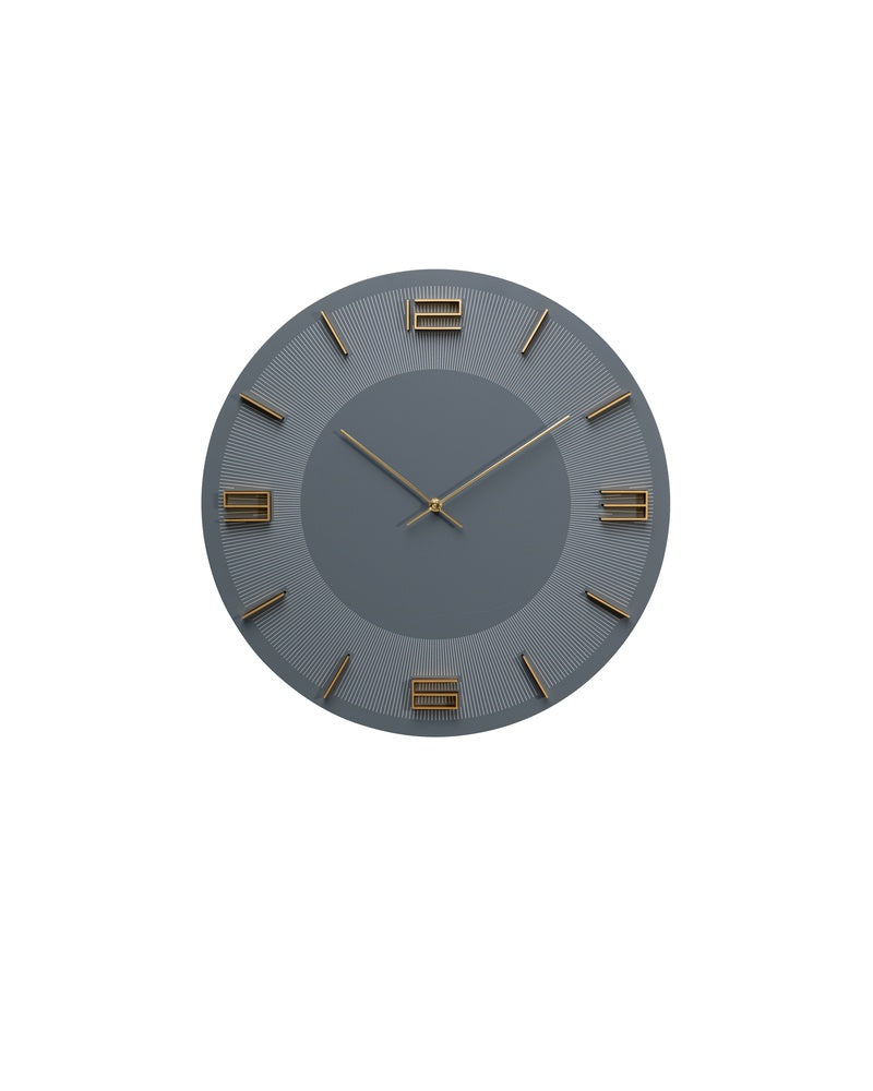 Kare - Wall Clock Leonardo Grey/Gold Ø49cm