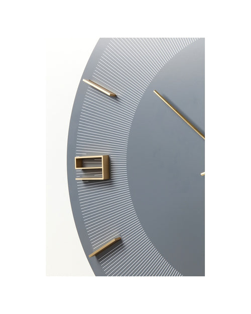 Kare - Wall Clock Leonardo Grey/Gold Ø49cm