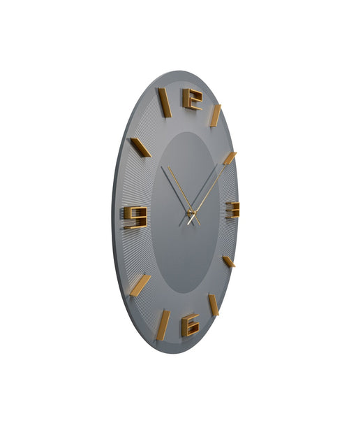 Kare - Wall Clock Leonardo Grey/Gold Ø49cm