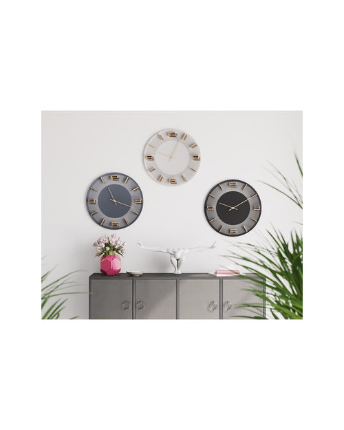 Kare - Wall Clock Leonardo Grey/Gold Ø49cm