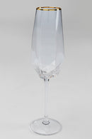 Kare - Champagne Glass Diamond Gold Rim