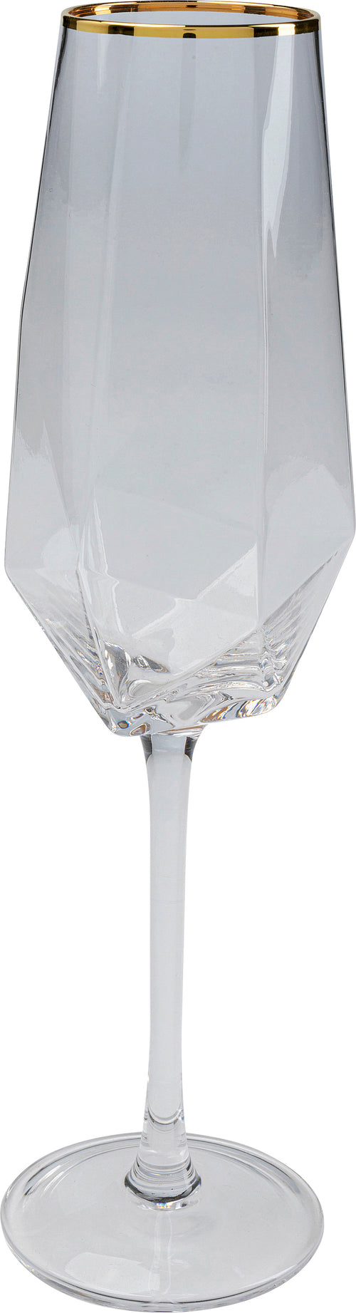 Kare - Champagne Glass Diamond Gold Rim