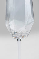 Kare - Champagne Glass Diamond Gold Rim