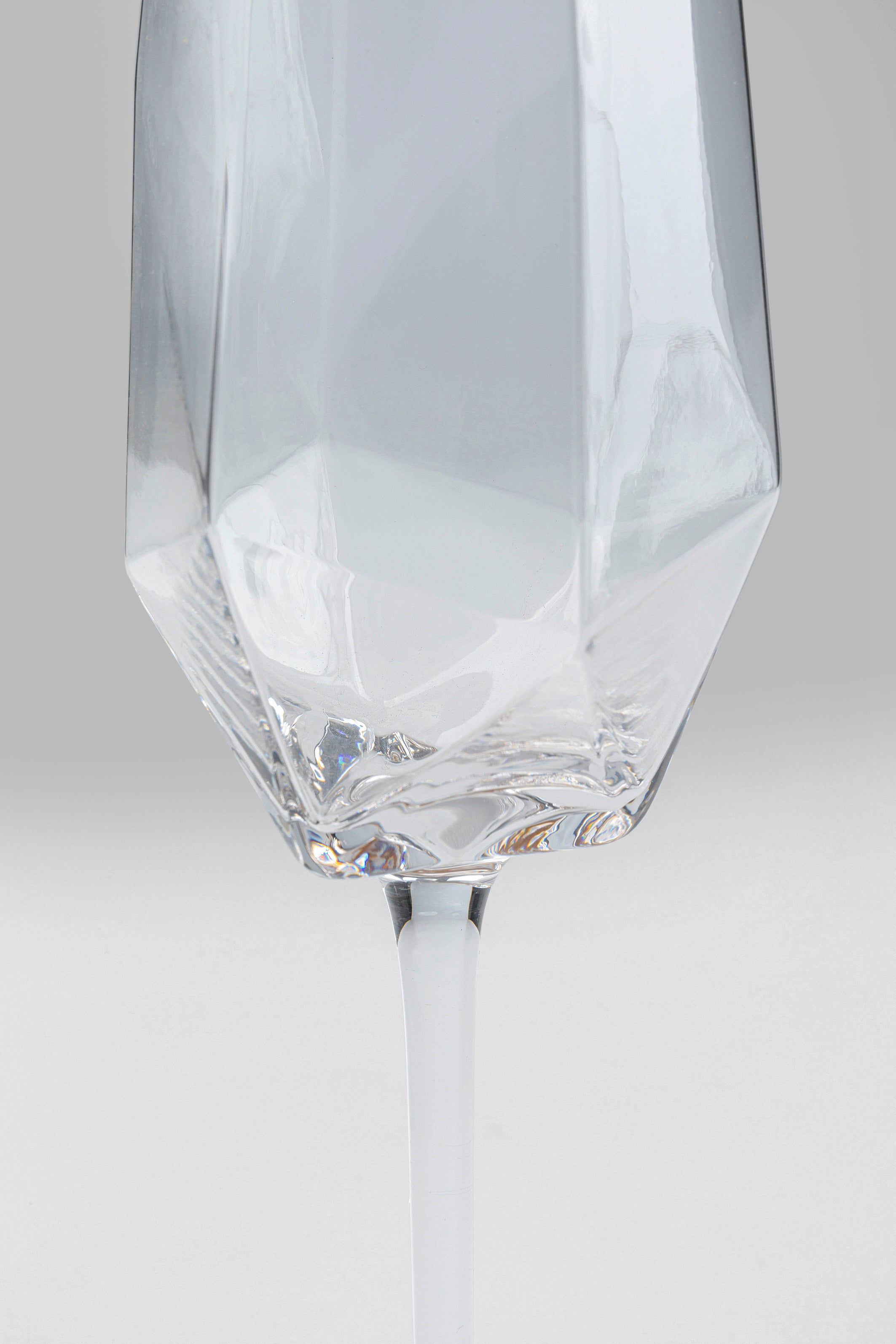 Kare - Champagne Glass Diamond Gold Rim