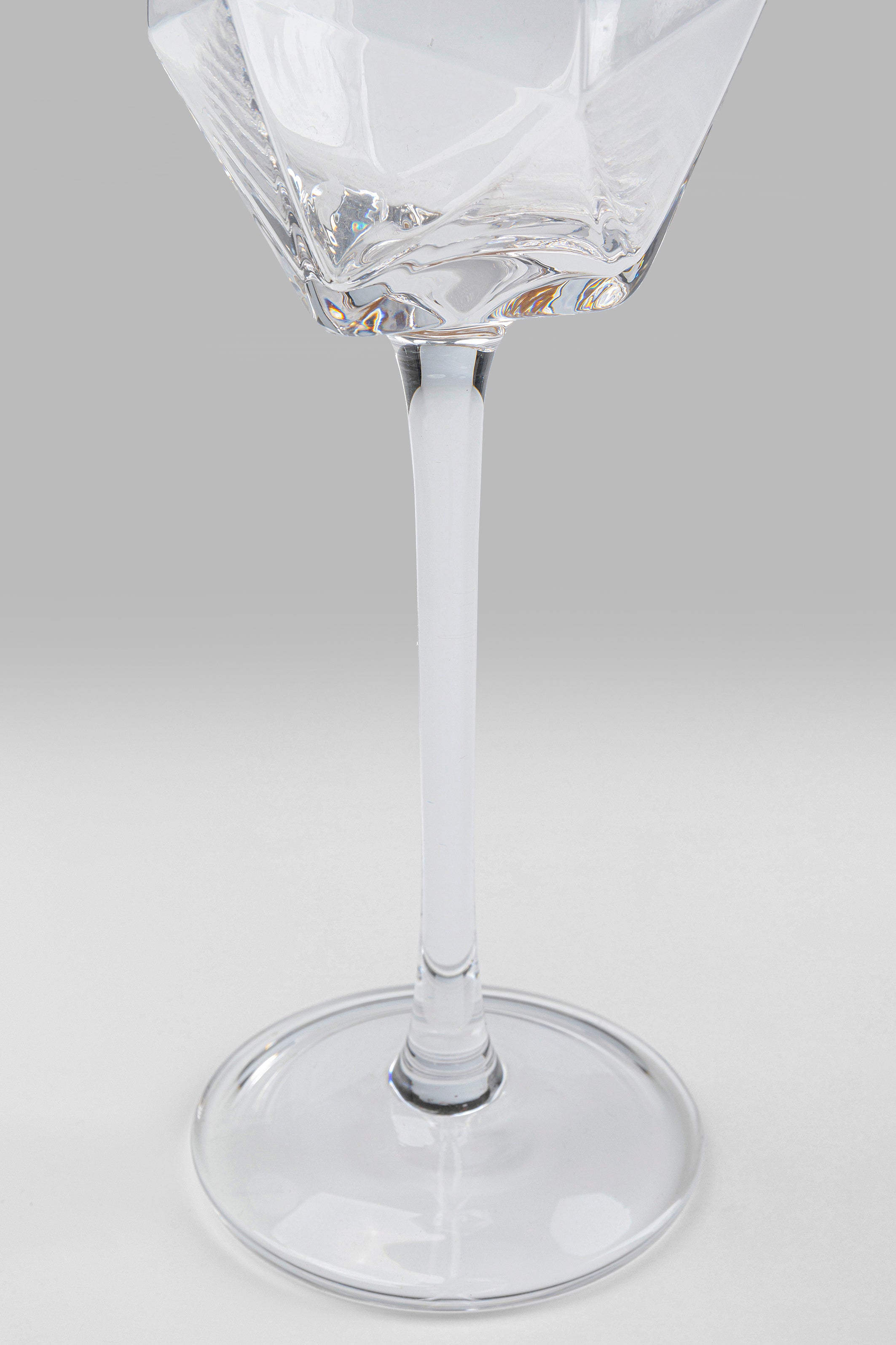 Kare - Champagne Glass Diamond Gold Rim