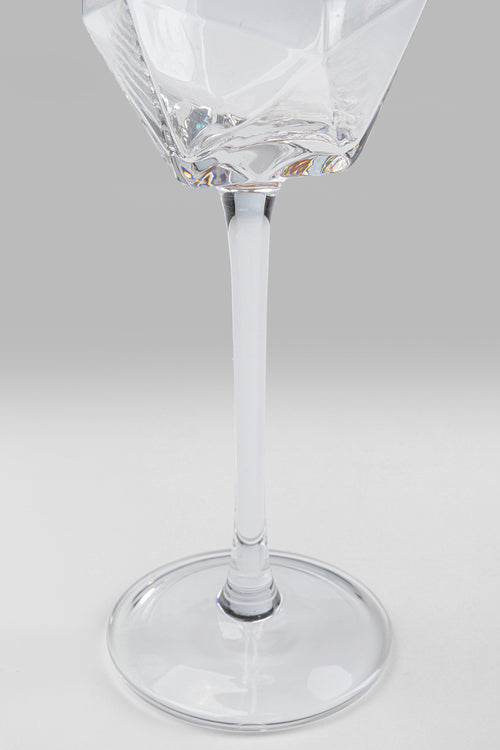 Kare - Champagne Glass Diamond Gold Rim