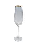 Kare - Champagne Glass Diamond Gold Rim
