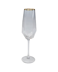Kare - Champagne Glass Diamond Gold Rim