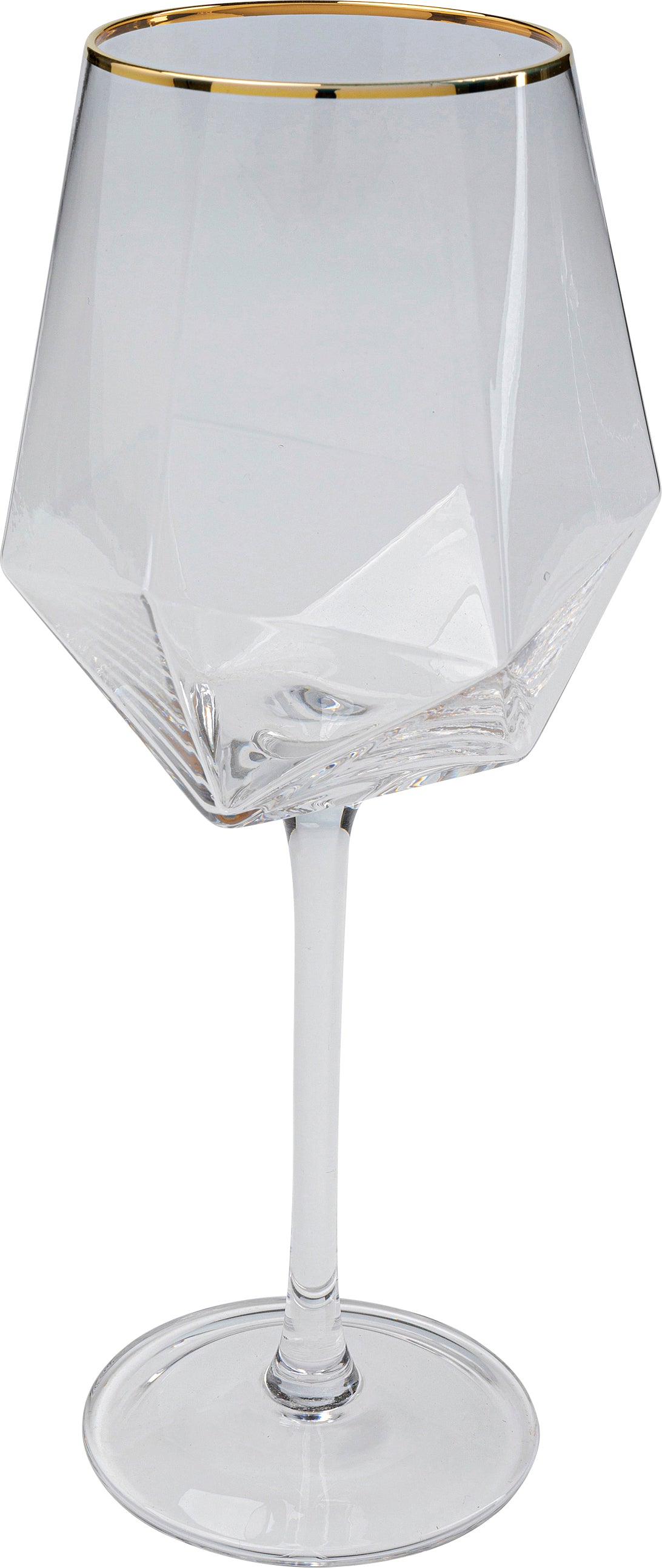 Kare - Wine Glass Diamond Gold Rim