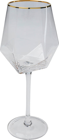 Kare - Wine Glass Diamond Gold Rim