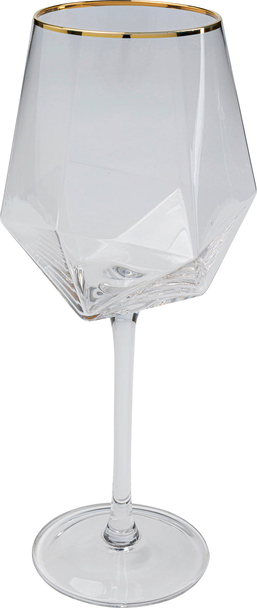 Kare - Wine Glass Diamond Gold Rim