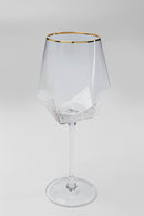 Kare - Wine Glass Diamond Gold Rim