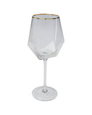 Kare - Wine Glass Diamond Gold Rim