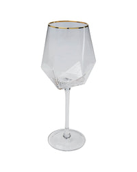 Kare - Wine Glass Diamond Gold Rim