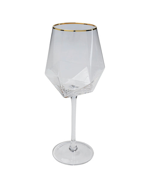 Kare - Wine Glass Diamond Gold Rim