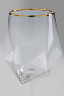Kare - Wine Glass Diamond Gold Rim