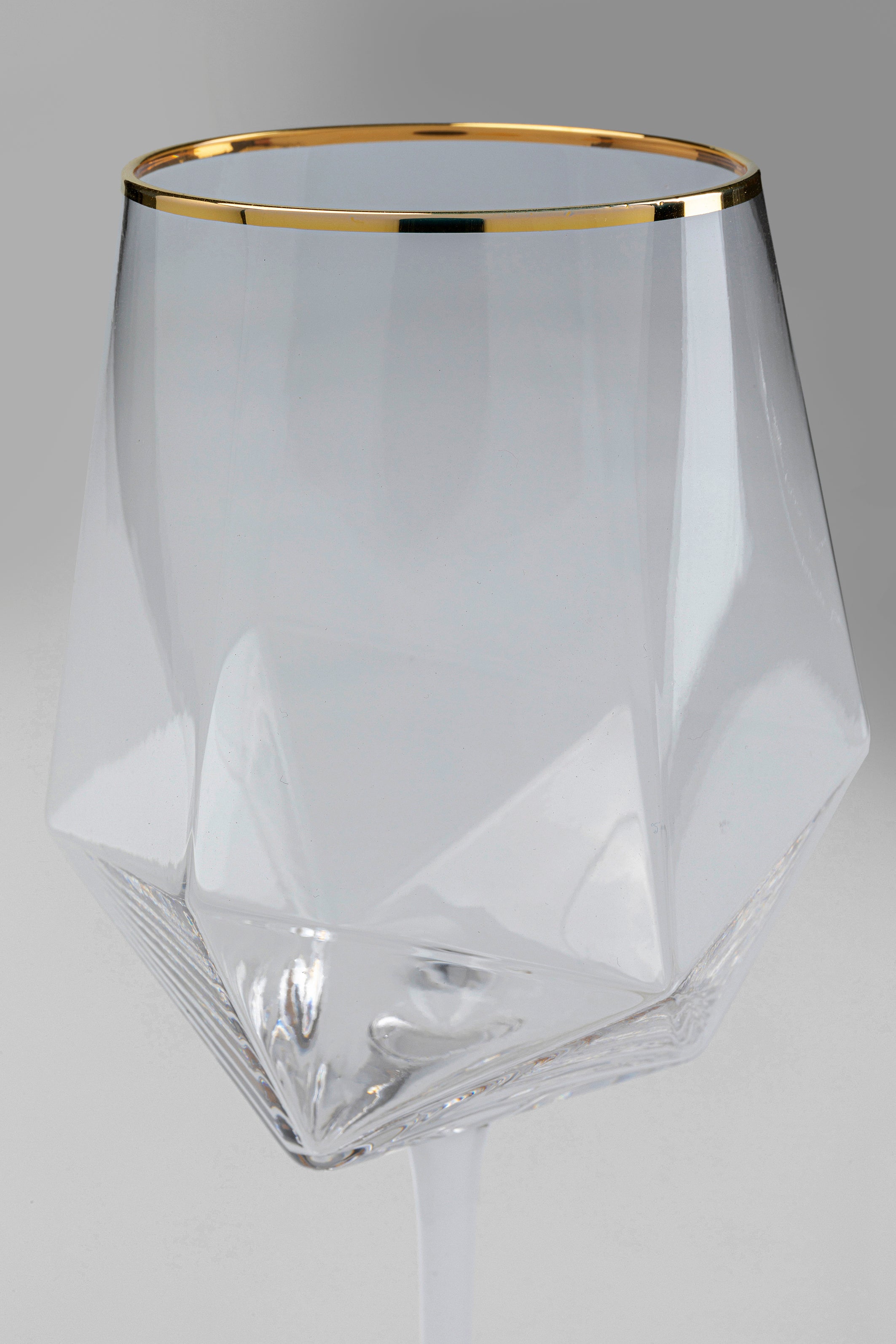 Kare - Wine Glass Diamond Gold Rim
