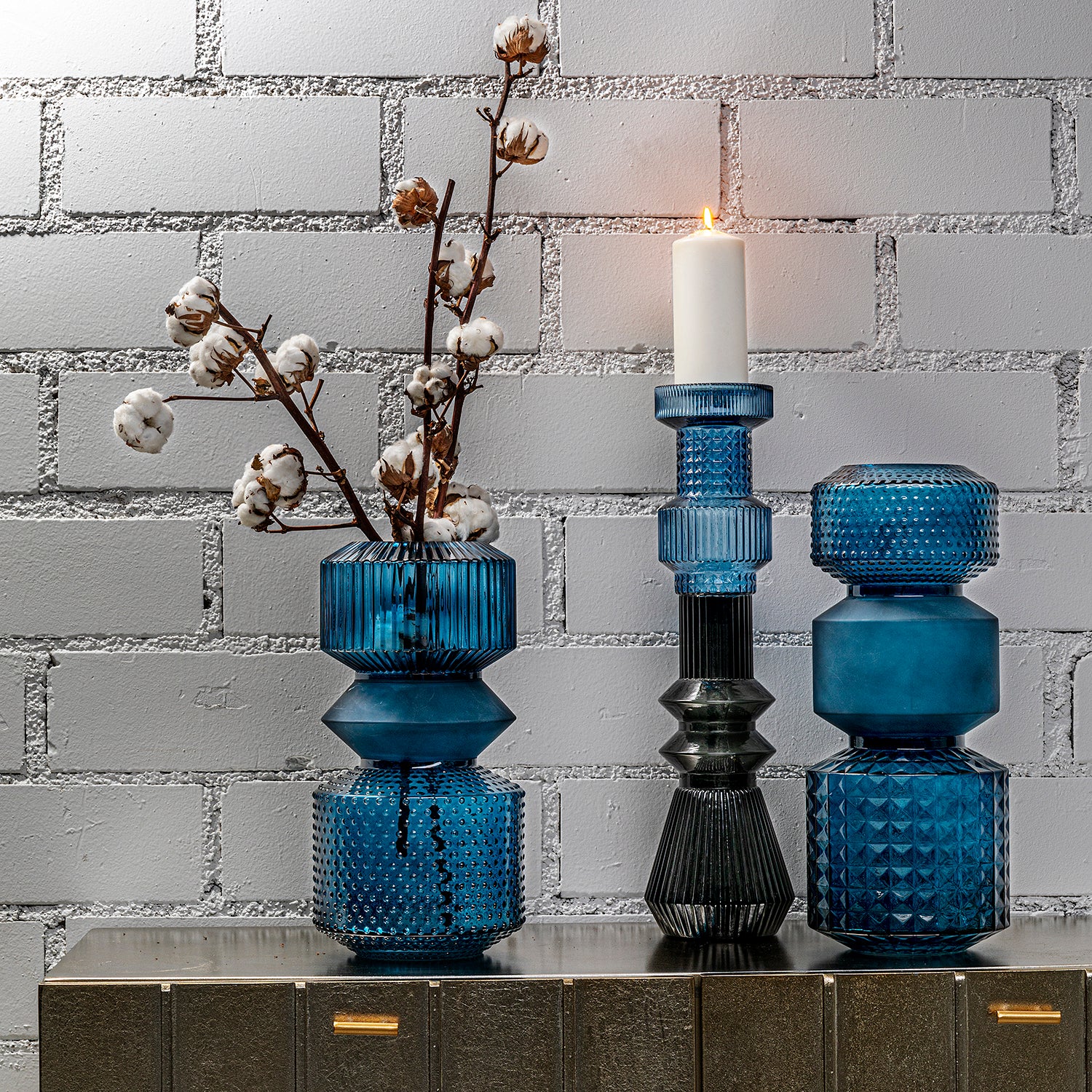 Kare - Vase Marvelous Duo Blue 36cm