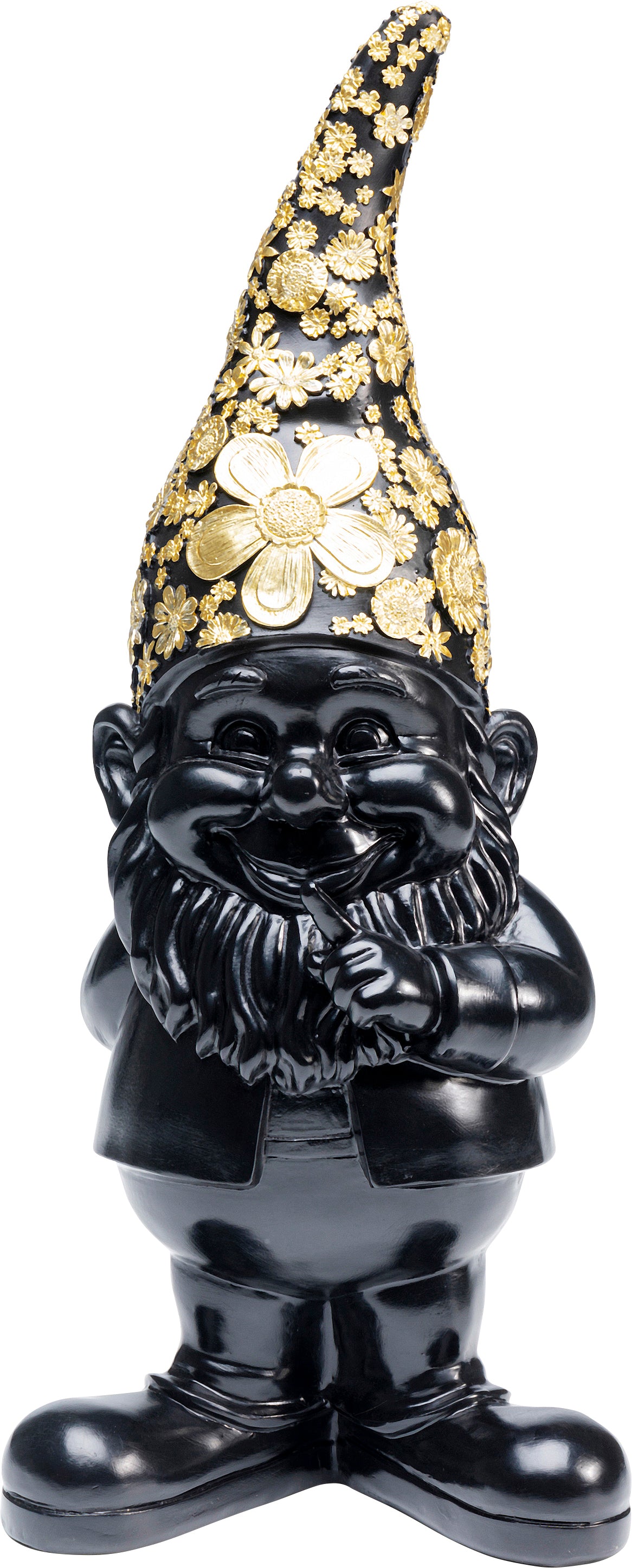 Kare - Deco Figurine Gnome Standing Black Gol