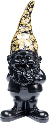 Kare - Deco Figurine Gnome Standing Black Gol