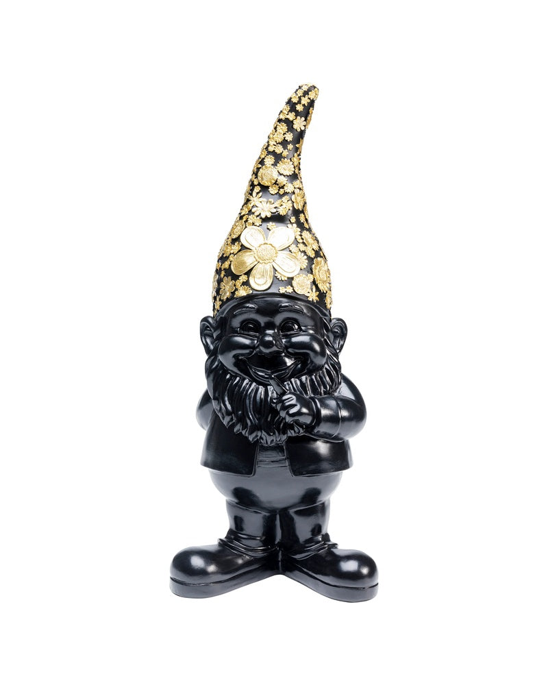 Kare - Deco Figurine Gnome Standing Black Gol