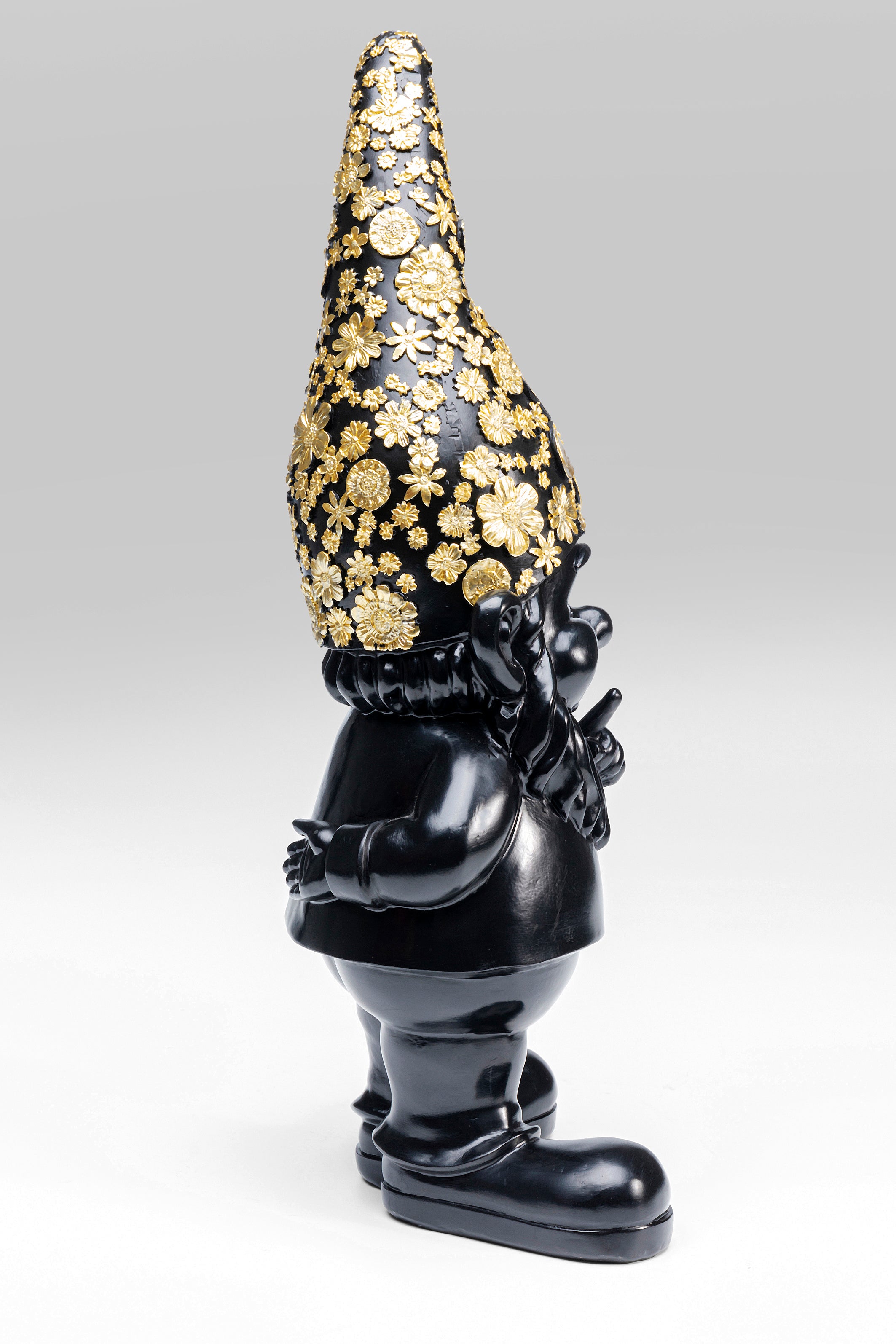 Kare - Deco Figurine Gnome Standing Black Gol