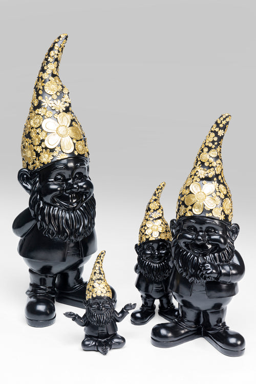 Kare - Deco Figurine Gnome Standing Black Gol