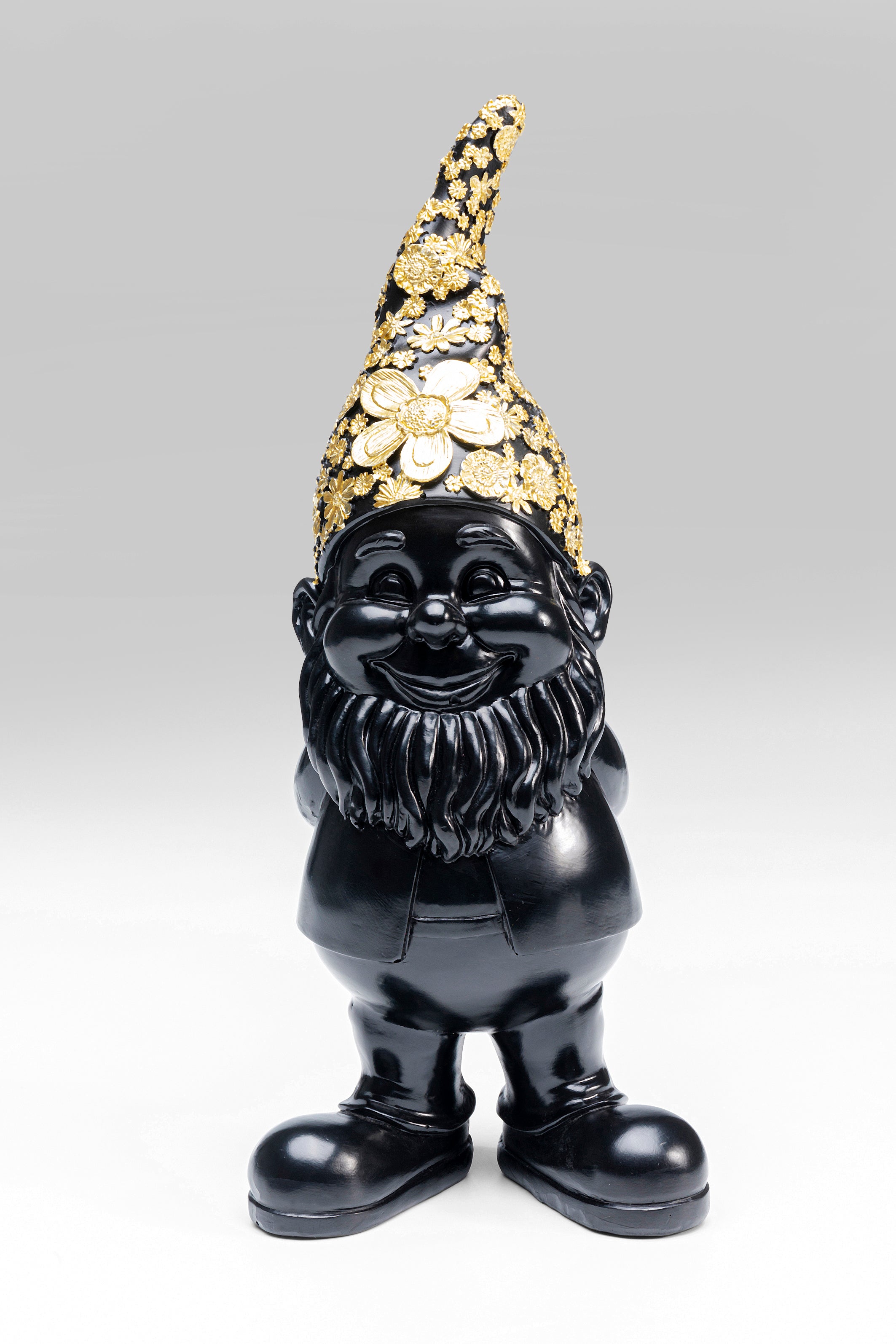 Kare - Deco Figurine Gnome Standing Black Gol