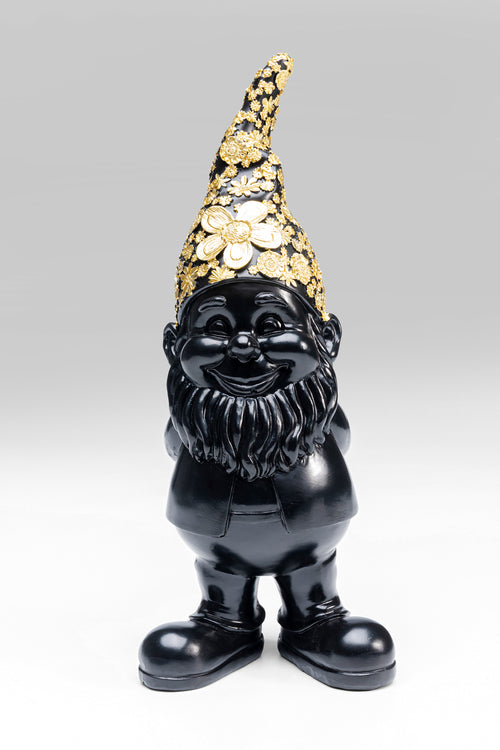 Kare - Deco Figurine Gnome Standing Black Gol