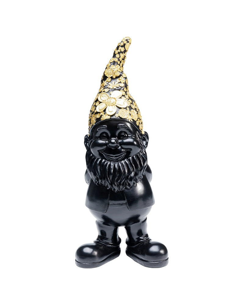 Kare - Deco Figurine Gnome Standing Black Gol