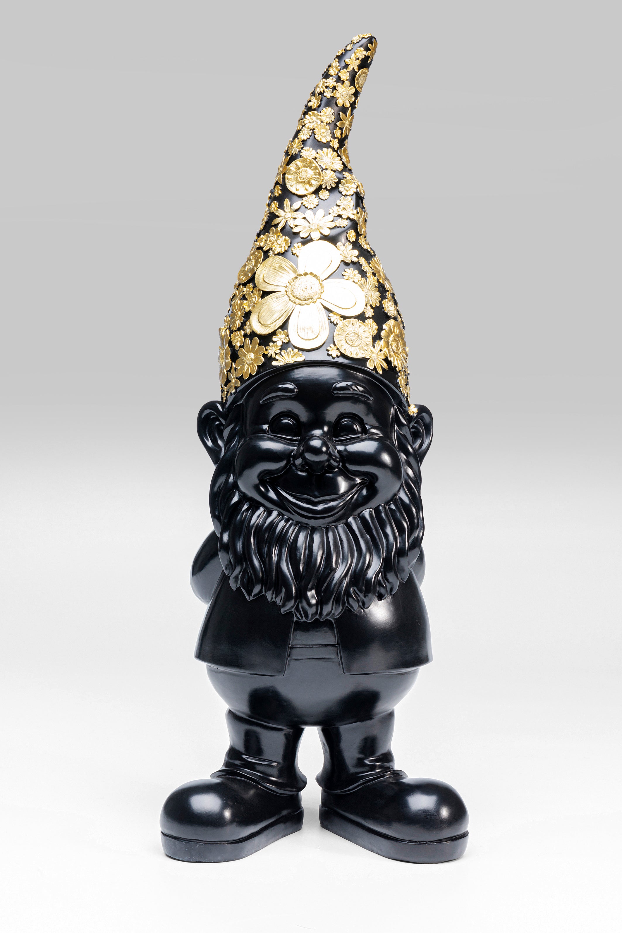 Kare - Deco Figurine Gnome Standing Black Gol