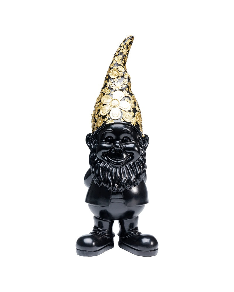 Kare - Deco Figurine Gnome Standing Black Gol