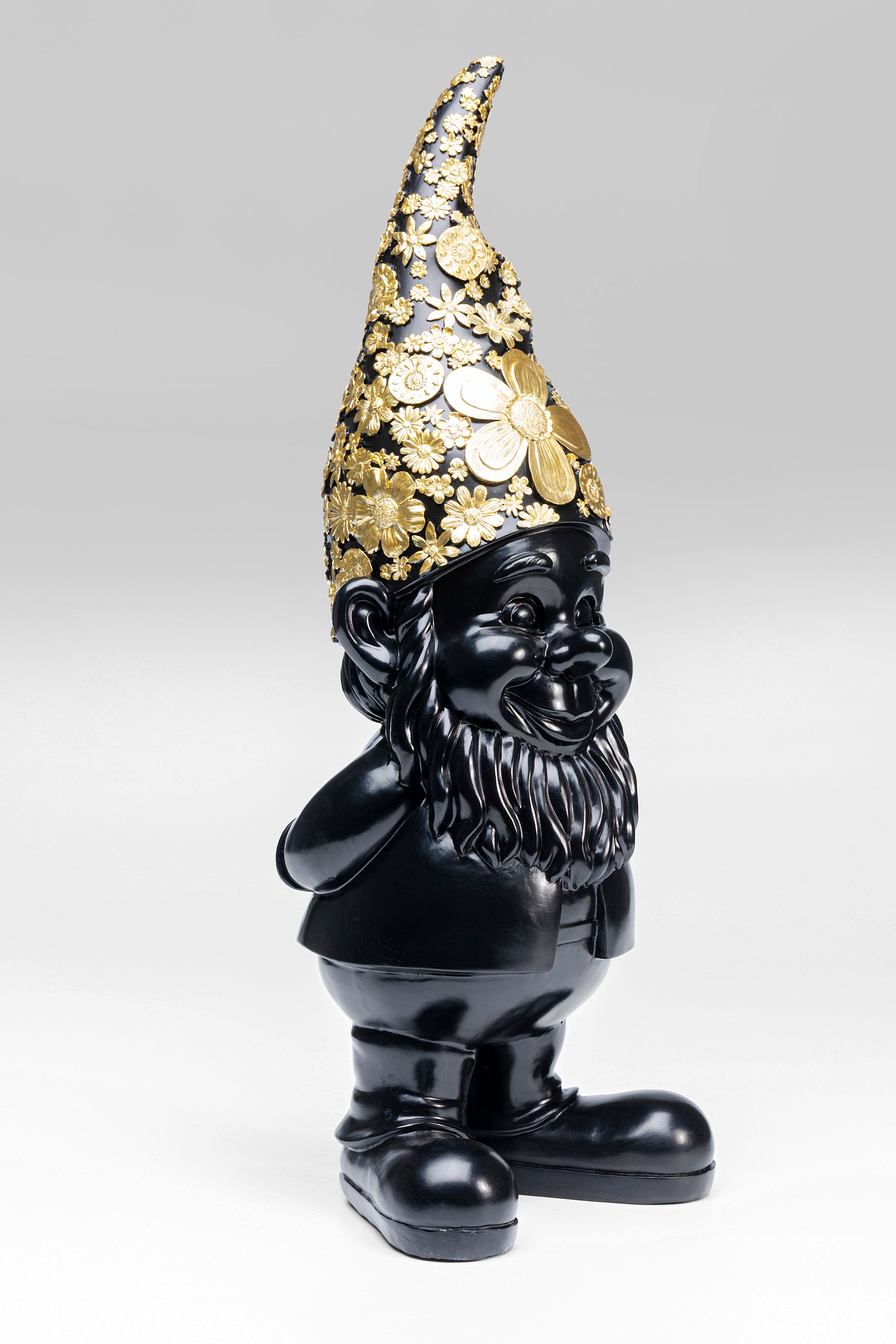 Kare - Deco Figurine Gnome Standing Black Gol