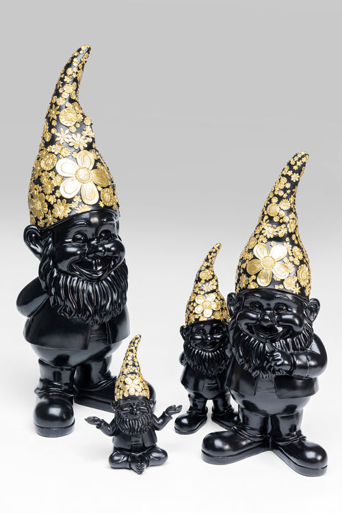 Kare - Deco Figurine Gnome Standing Black Gol