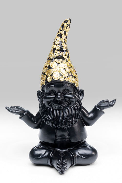 Kare - Deco Figurine Gnome Meditation Black G