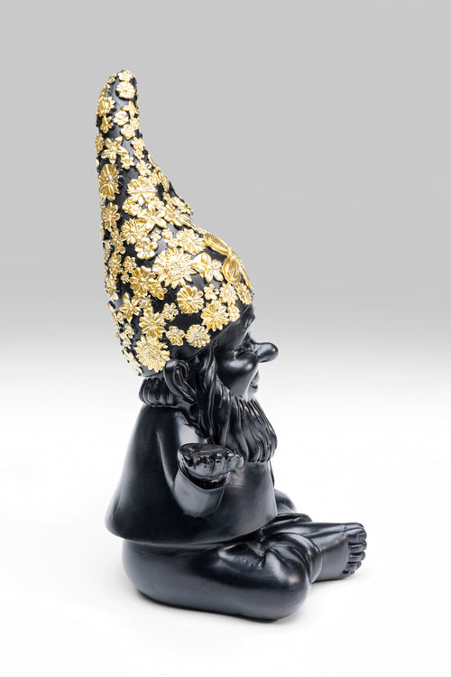 Kare - Deco Figurine Gnome Meditation Black G