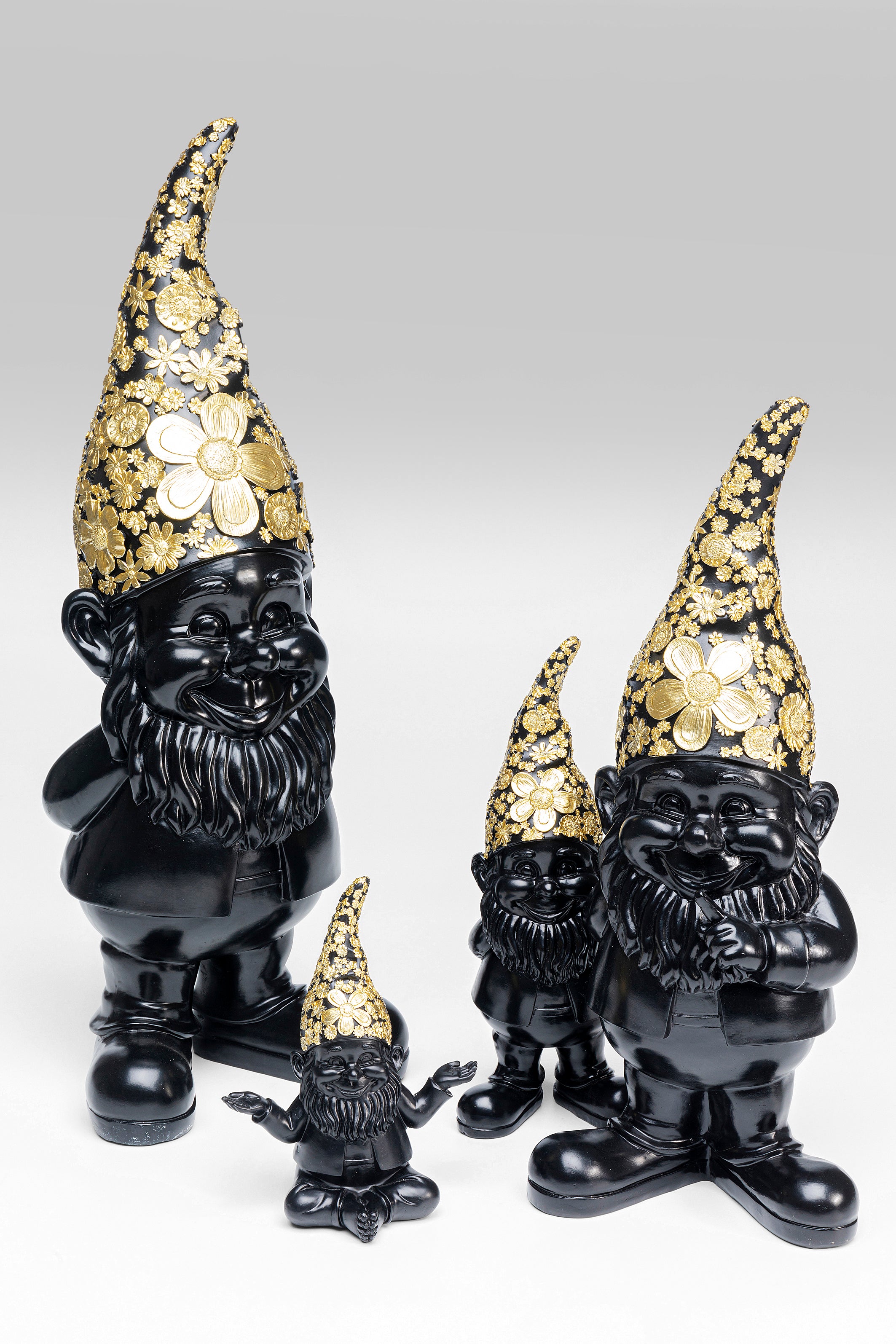 Kare - Deco Figurine Gnome Meditation Black G