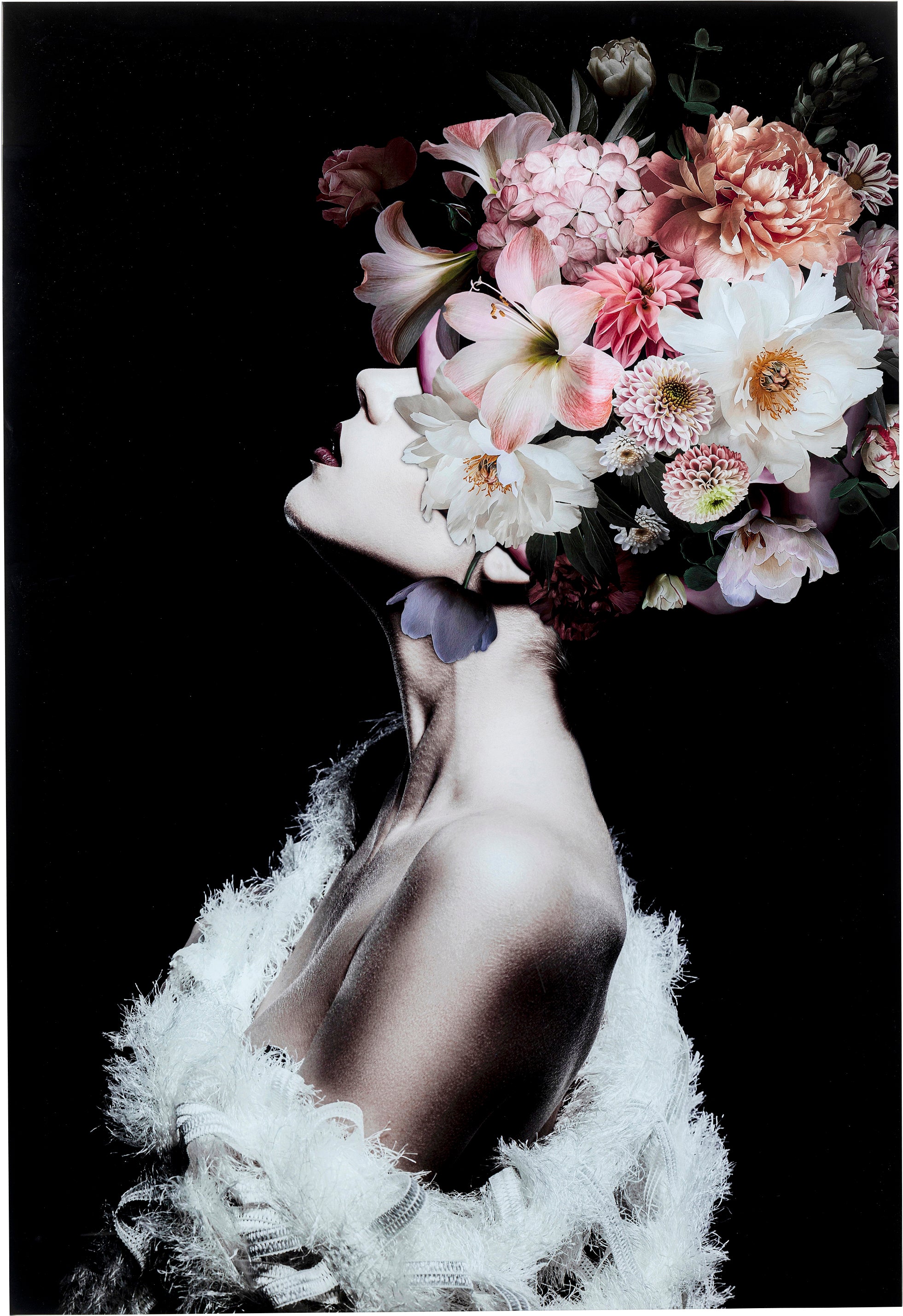 Kare - Glass Picture Flowery Beauty 80x120cm