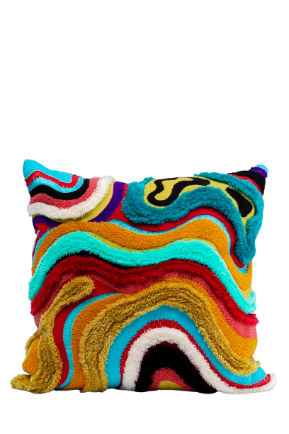 Kare - Cushion Waves Multi 45x45cm