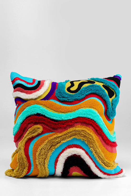 Kare - Cushion Waves Multi 45x45cm