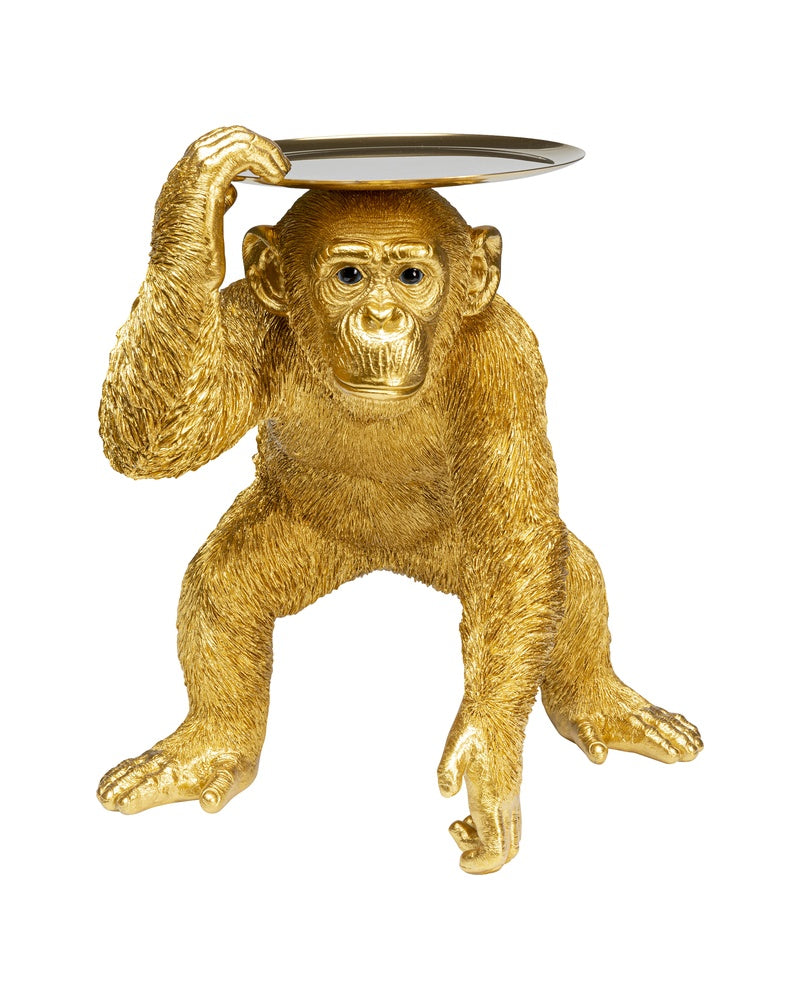 Kare - Deco Figurine Butler Playing Chimp Gold 52cm