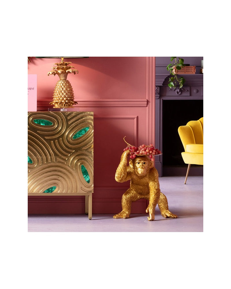Kare - Deco Figurine Butler Playing Chimp Gold 52cm