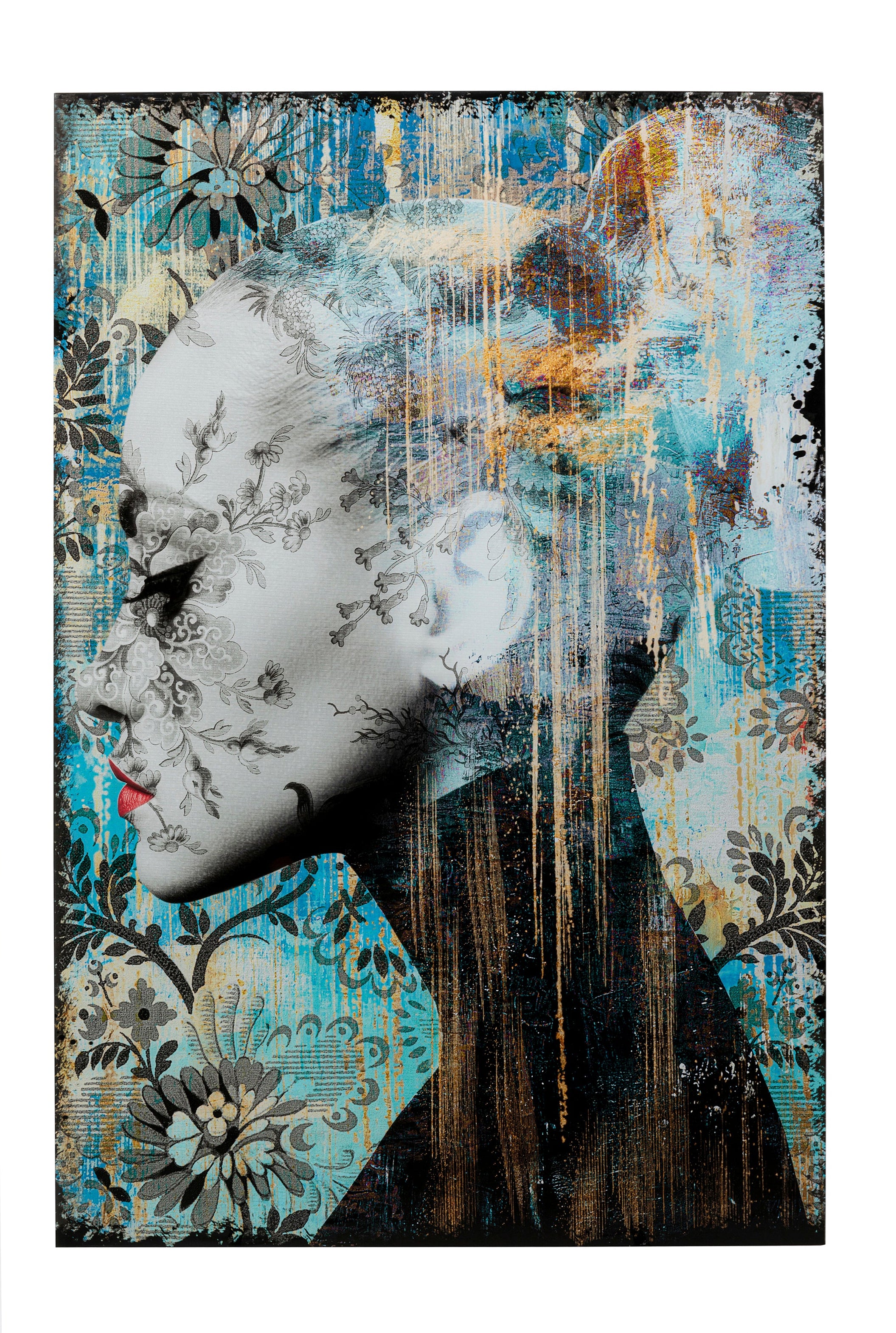 Kare - Glass Picture Lady Flower 100x150cm